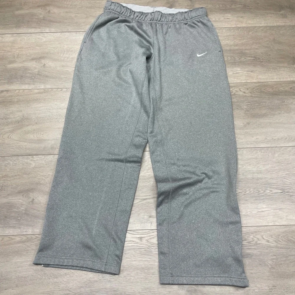 Nike Sweatpants Men L Gray Therma-Fit Fleece Gym Lift Athletic